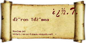 Áron Tímea névjegykártya